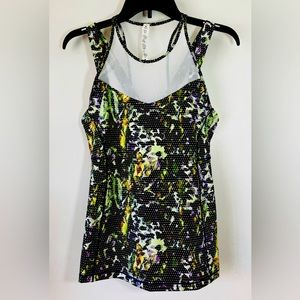 Lululemon Running in the City Multicolor  Mesh Panel Tank Top Women’s Size 8